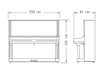 Акустическое пианино Yamaha YC121EX PEM - чёрный полированный