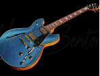 Полуакустическая гитара Harley Benton HB-35 Plus Metallic Blue
