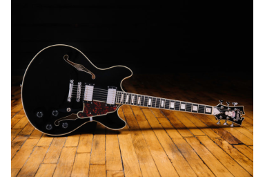 Полуакустическая электрогитара DAngelico Premier DC Black Flake