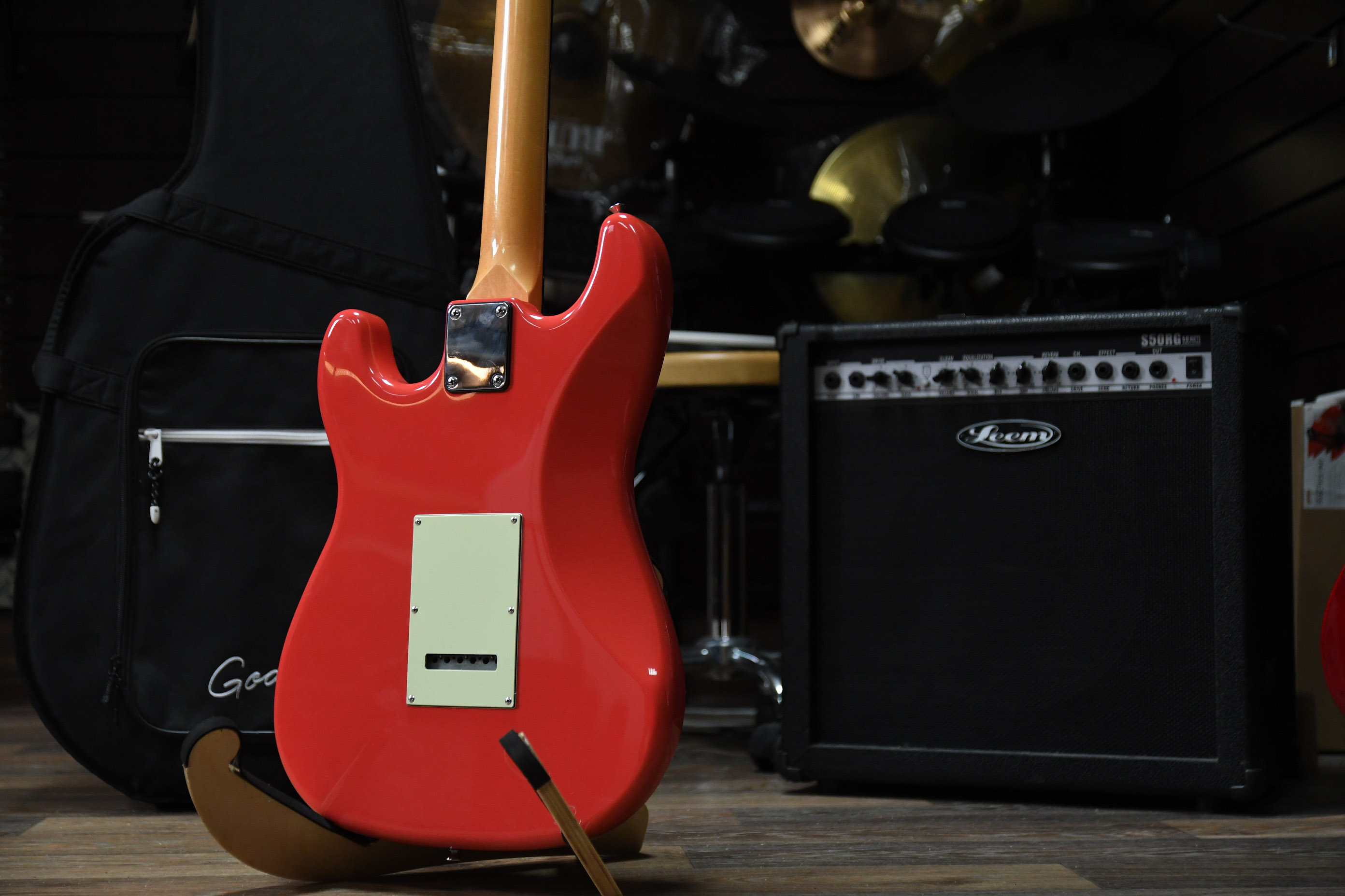 Электрогитара, красная, Prodipe JMFST2HRAFR ST2HRA