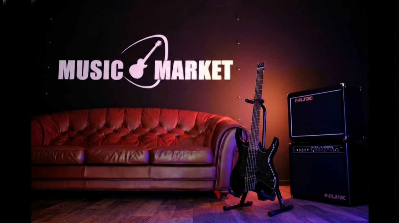 W800-WING-800-PBK Электрогитара безголовая с встроенным процессором, черная, GTRS