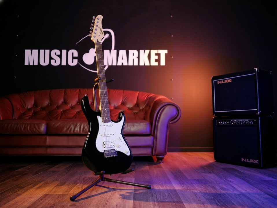 G200-BLK G Series Электрогитара, черная, Cort