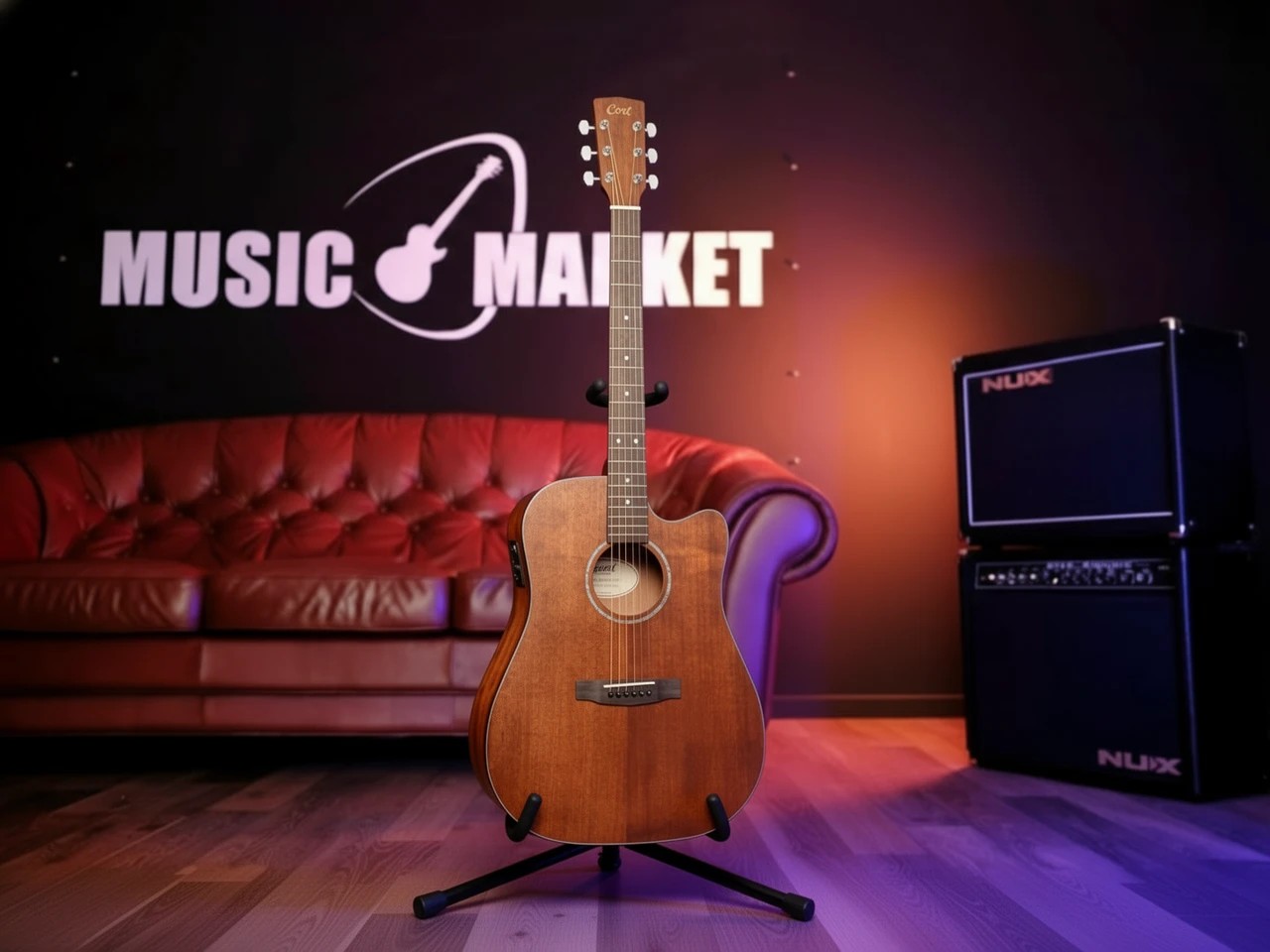 Earth60MCE-OP Earth Series Электро-акустическая гитара, цвет натуральный, Cort