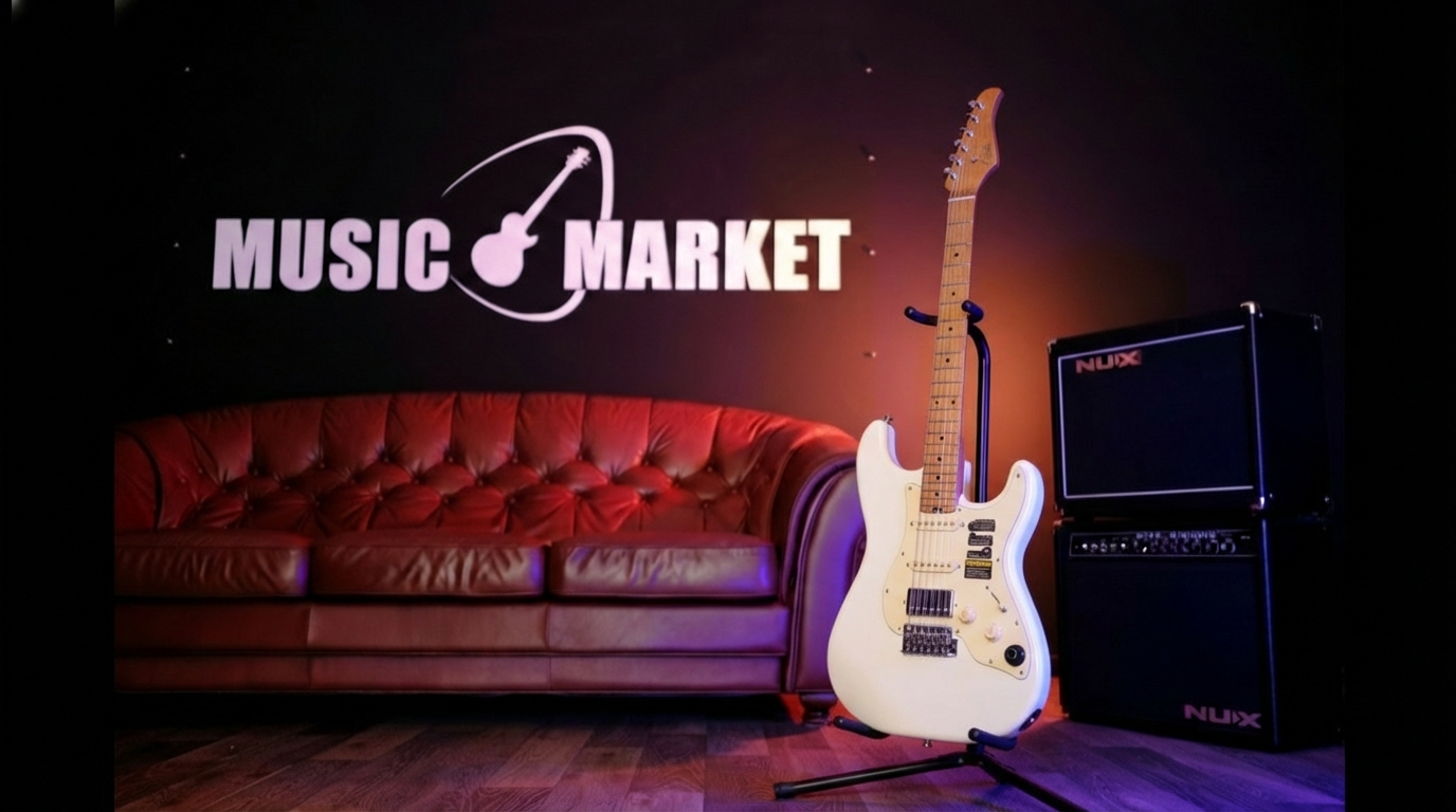 S801-Standard-801-WH Электрогитара с встроенным процессором, белая, GTRS