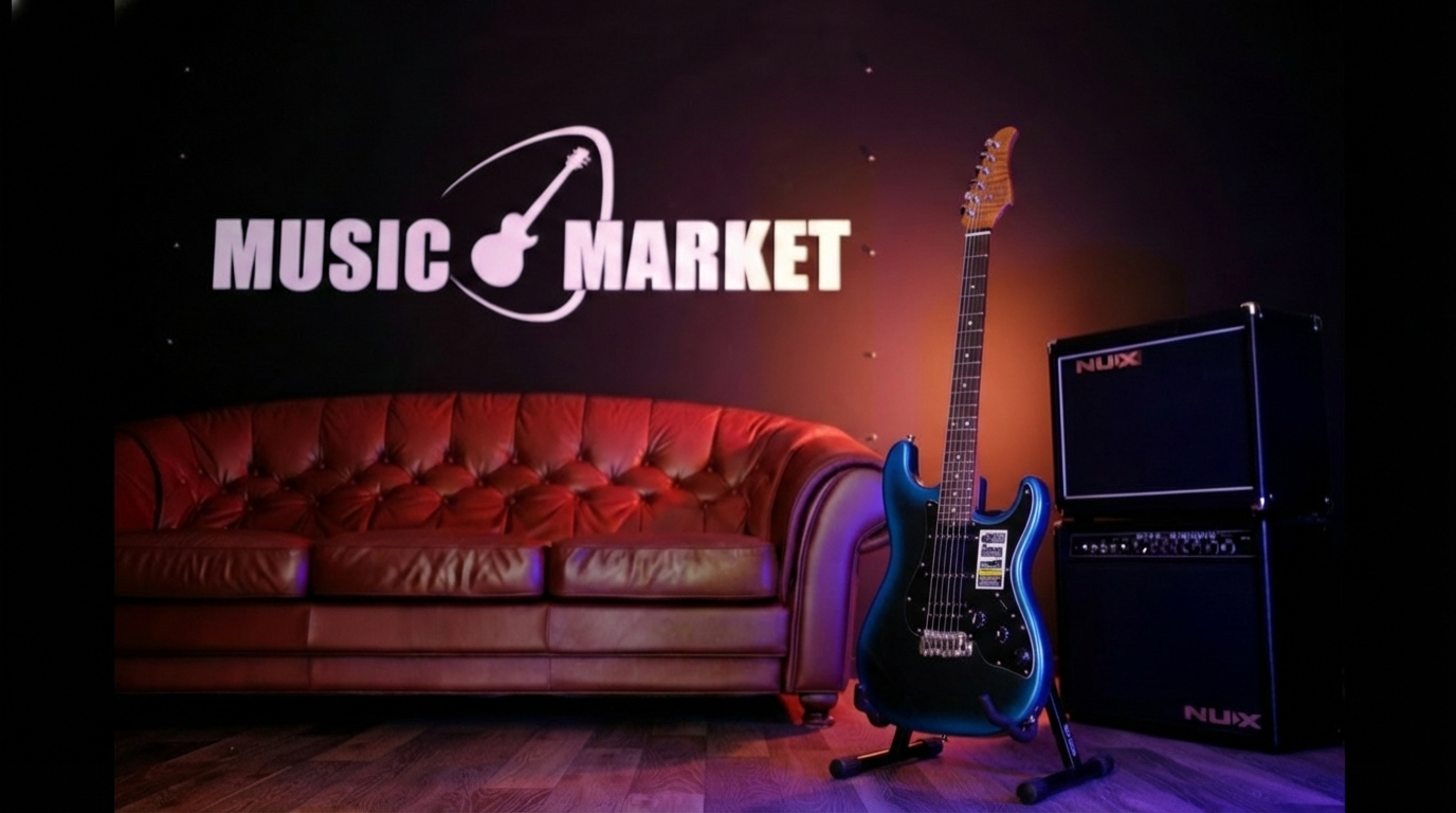 P800-Professional-800-DN Электрогитара с встроенным процессором, синяя, GTRS