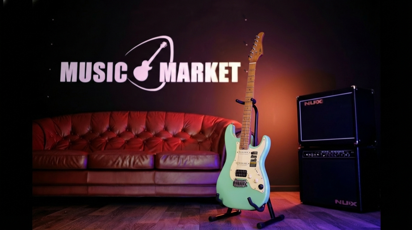 P801-Professional-801-GR Электрогитара с встроенным процессором, зеленая, GTRS