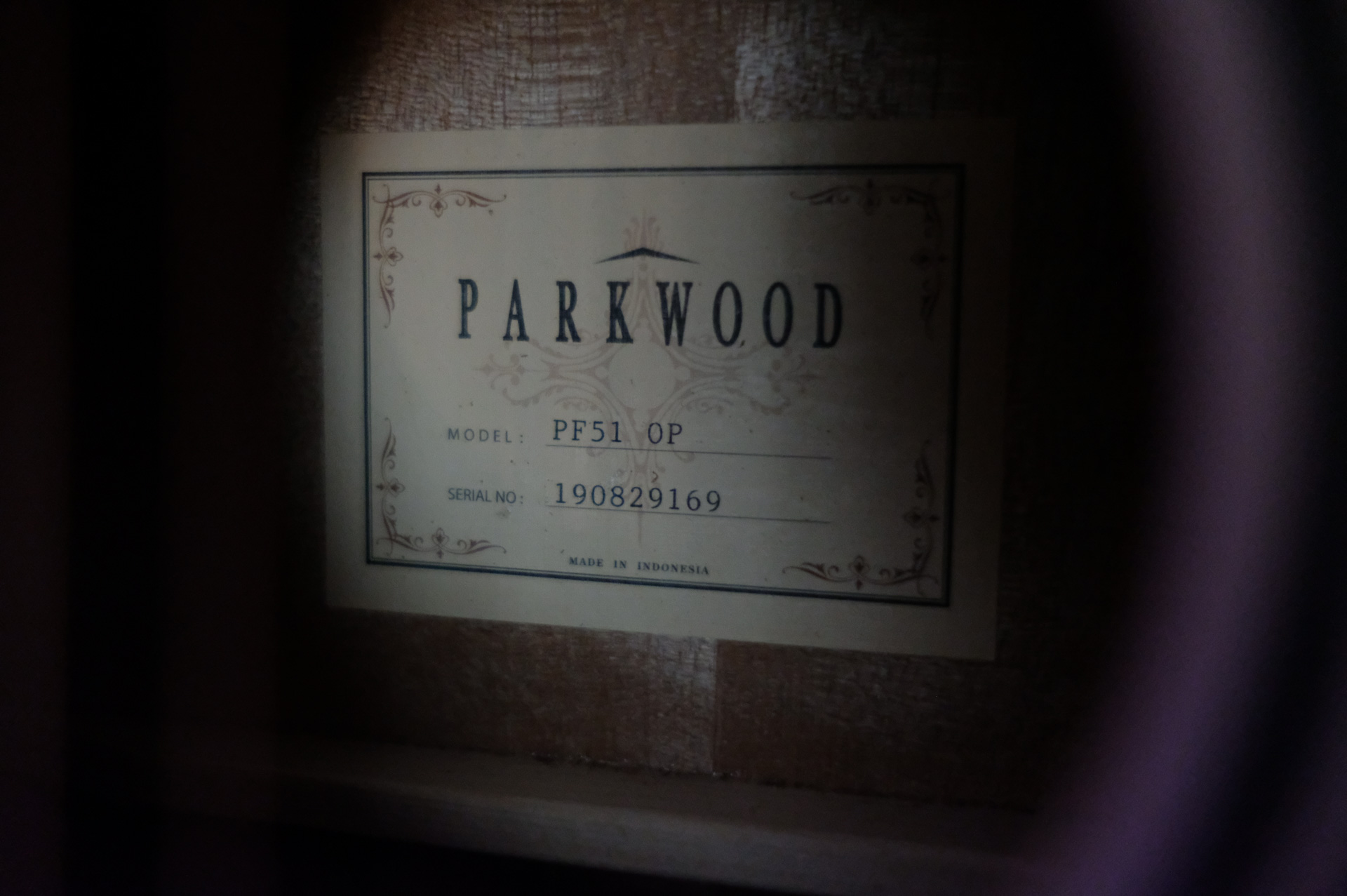 Акустическая гитара Parkwood PF51-OP