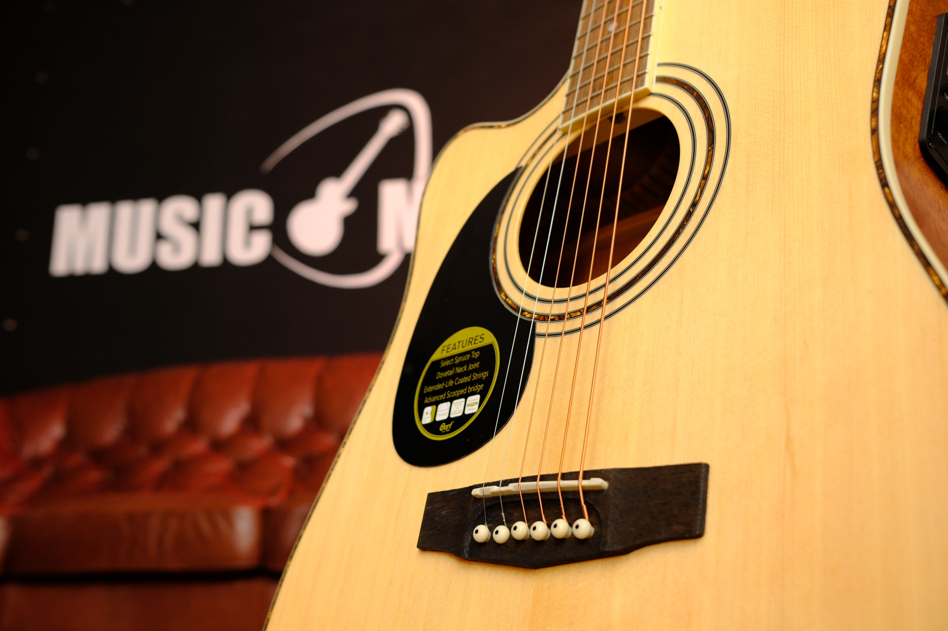 Электроакустическая гитара леворукая Cort AD880CE-LH-NS Standard Series